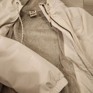 Women's White Fleece-Lined Jacket